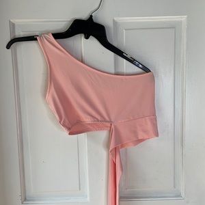 One-Shoulder Wrap Around Crop Top